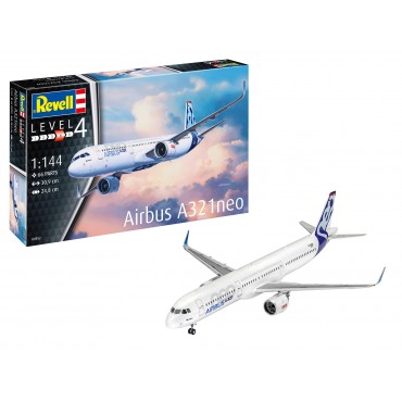 KIT PARA MONTAR REVELL AVIÃO AIRBUS A321 NEO 1/144 66 PEÇAS REV 04952